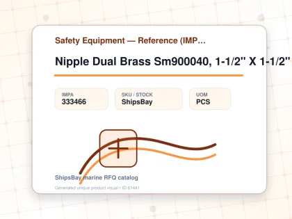Nipple Dual Brass Sm900040, 1-1/2" X 1-1/2" Anst Male - Safety Equipment — Reference (IMPA) - IMPA 333466 - UOM PCS