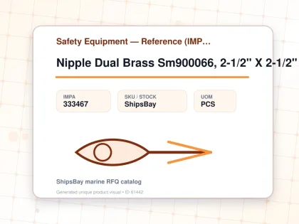 Nipple Dual Brass Sm900066, 2-1/2" X 2-1/2" Bsp Male - Safety Equipment — Reference (IMPA) - IMPA 333467 - UOM PCS