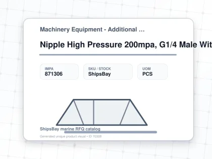 Nipple High Pressure 200mpa, G1/4 Male Without Valve - Machinery Equipment - Additional Items - IMPA 871306 - UOM PCS