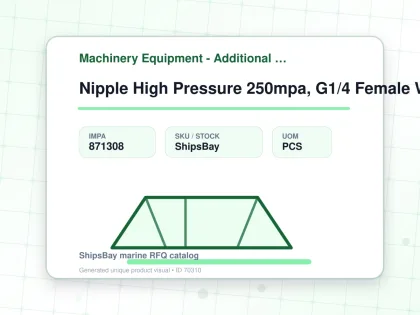 Nipple High Pressure 250mpa, G1/4 Female With Valve - Machinery Equipment - Additional Items - IMPA 871308 - UOM PCS