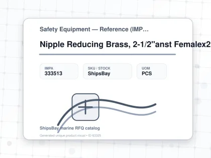 Nipple Reducing Brass, 2-1/2"anst Femalex2"bsp Male - Safety Equipment — Reference (IMPA) - IMPA 333513 - UOM PCS