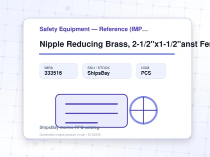 Nipple Reducing Brass, 2-1/2"x1-1/2"anst Female X9thr - Safety Equipment — Reference (IMPA) - IMPA 333516 - UOM PCS