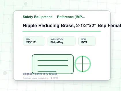 Nipple Reducing Brass, 2-1/2"x2" Bsp Female X Male - Safety Equipment — Reference (IMPA) - IMPA 333512 - UOM PCS