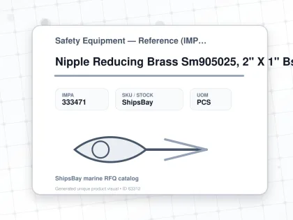 Nipple Reducing Brass Sm905025, 2" X 1" Bsp Male - Safety Equipment — Reference (IMPA) - IMPA 333471 - UOM PCS