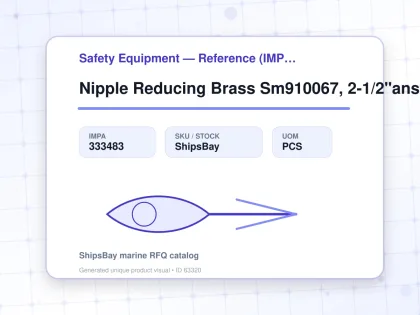 Nipple Reducing Brass Sm910067, 2-1/2"anst Male X 2"bsp Female - Safety Equipment — Reference (IMPA) - IMPA 333483 - UOM PCS