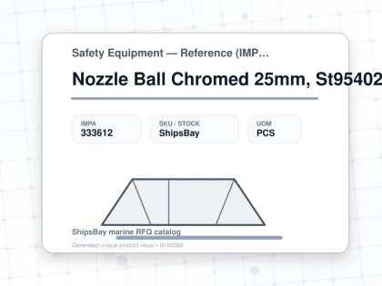 Nozzle Ball Chromed 25mm, St954025 - Safety Equipment — Reference (IMPA) - IMPA 333612 - UOM PCS