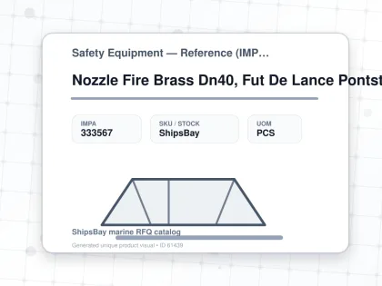 Nozzle Fire Brass Dn40, Fut De Lance Pontstar - Safety Equipment — Reference (IMPA) - IMPA 333567 - UOM PCS