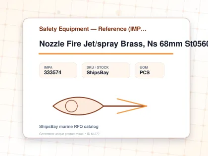 Nozzle Fire Jet/spray Brass, Ns 68mm St056012 - Safety Equipment — Reference (IMPA) - IMPA 333574 - UOM PCS