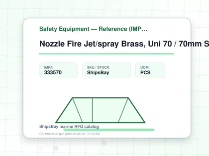 Nozzle Fire Jet/spray Brass, Uni 70 / 70mm St04560 - Safety Equipment — Reference (IMPA) - IMPA 333570 - UOM PCS