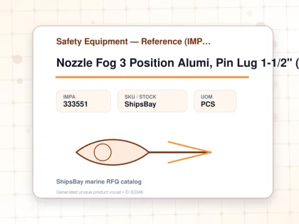 Nozzle Fog 3 Position Alumi, Pin Lug 1-1/2" (40a) - Safety Equipment — Reference (IMPA) - IMPA 333551 - UOM PCS