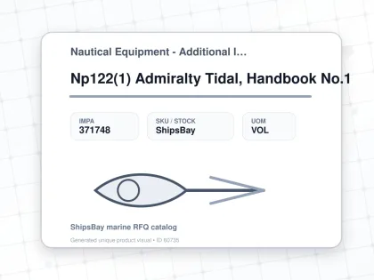 Np122(1) Admiralty Tidal, Handbook No.1 - Nautical Equipment - Additional Items - IMPA 371748 - UOM VOL