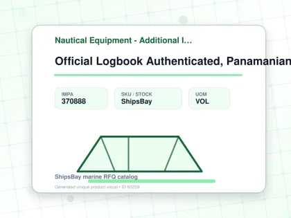 Official Logbook Authenticated, Panamanian Consulate - Nautical Equipment - Additional Items - IMPA 370888 - UOM VOL