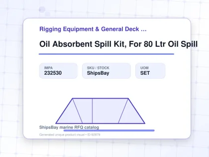 Oil Absorbent Spill Kit, For 80 Ltr Oil Spill - Rigging Equipment & General Deck Items - Additional Items - IMPA 232530 - UOM SET