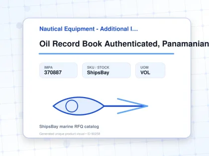 Oil Record Book Authenticated, Panamanian Consulate - Nautical Equipment - Additional Items - IMPA 370887 - UOM VOL