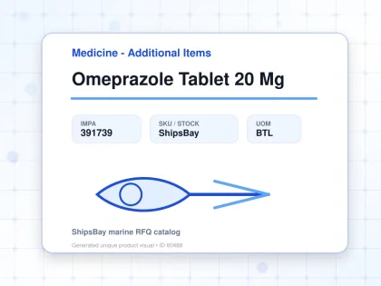 Omeprazole Tablet 20 Mg - Medicine - Additional Items - IMPA 391739 - UOM BTL