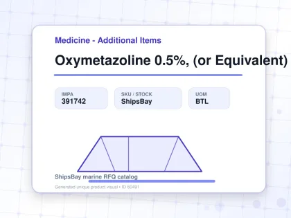 Oxymetazoline 0.5%, (or Equivalent) - Medicine - Additional Items - IMPA 391742 - UOM BTL