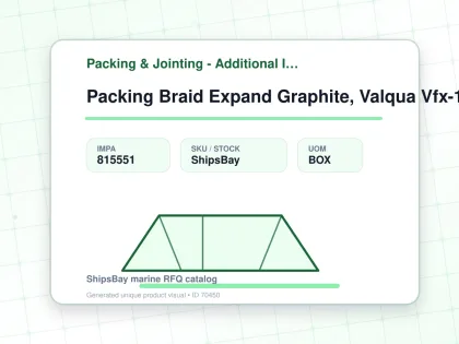Packing Braid Expand Graphite, Valqua Vfx-15 22mmx3mtr - Packing & Jointing - Additional Items - IMPA 815551 - UOM BOX