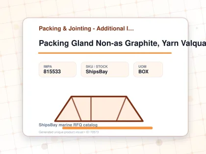 Packing Gland Non-as Graphite, Yarn Valqua Vft-22 20mmx3mtr - Packing & Jointing - Additional Items - IMPA 815533 - UOM BOX