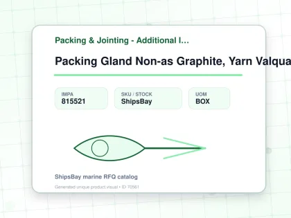 Packing Gland Non-as Graphite, Yarn Valqua Vft-22 3mmx3mtr - Packing & Jointing - Additional Items - IMPA 815521 - UOM BOX