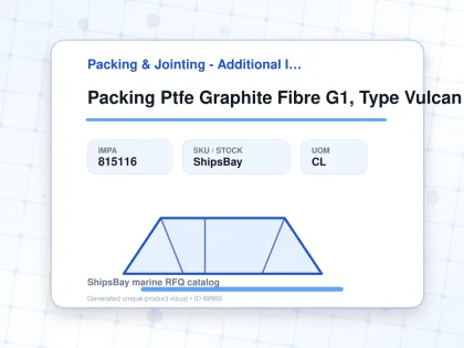 Packing Ptfe Graphite Fibre G1, Type Vulcan Vp2 11mm X 3mtr - Packing & Jointing - Additional Items - IMPA 815116 - UOM CL