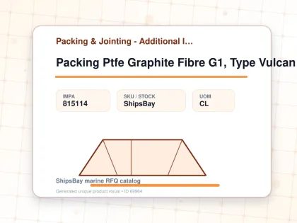 Packing Ptfe Graphite Fibre G1, Type Vulcan Vp2 8mm X 3mtr - Packing & Jointing - Additional Items - IMPA 815114 - UOM CL