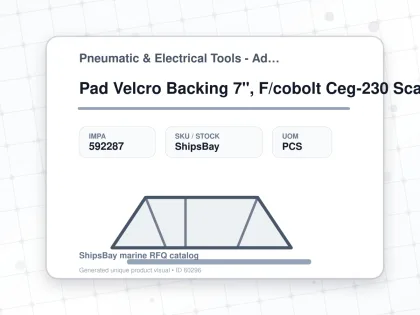 Pad Velcro Backing 7", F/cobolt Ceg-230 Scale Machine - Pneumatic & Electrical Tools - Additional Items - IMPA 592287 - UOM PCS