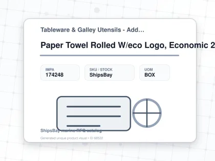Paper Towel Rolled W/eco Logo, Economic 200mmx300mm 6's/box - Tableware & Galley Utensils - Additional Items - IMPA 174248 - UOM BOX