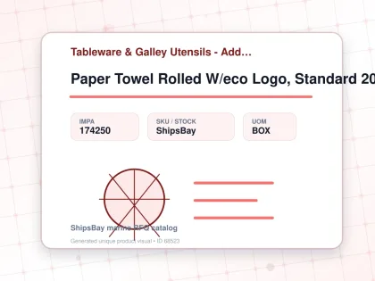 Paper Towel Rolled W/eco Logo, Standard 200mmx300mm 6's/box - Tableware & Galley Utensils - Additional Items - IMPA 174250 - UOM BOX