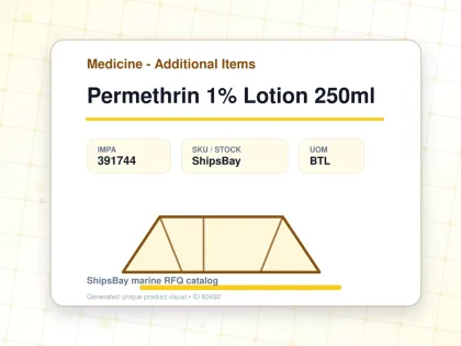 Permethrin 1% Lotion 250ml - Medicine - Additional Items - IMPA 391744 - UOM BTL