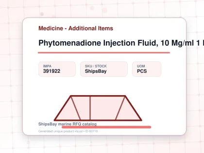 Phytomenadione Injection Fluid, 10 Mg/ml 1 Ml Ampoule - Medicine - Additional Items - IMPA 391922 - UOM PCS