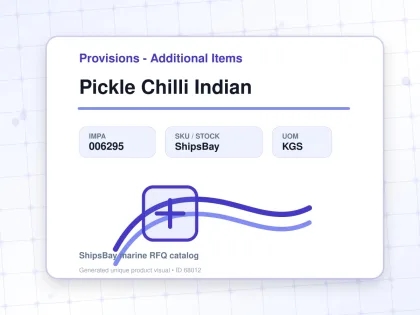 Pickle Chilli Indian - Provisions - Additional Items - IMPA 006295 - UOM KGS