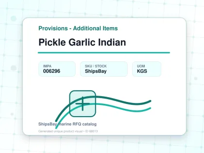 Pickle Garlic Indian - Provisions - Additional Items - IMPA 006296 - UOM KGS