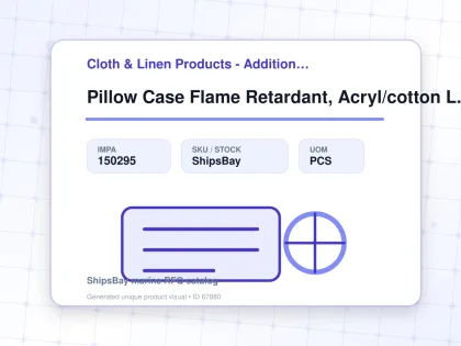 Pillow Case Flame Retardant, Acryl/cotton L.blue 450x780mm - Cloth & Linen Products - Additional Items - IMPA 150295 - UOM PCS