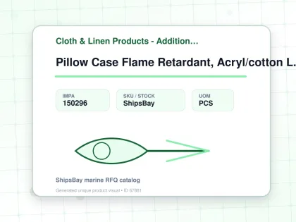 Pillow Case Flame Retardant, Acryl/cotton L.blue 500x900mm - Cloth & Linen Products - Additional Items - IMPA 150296 - UOM PCS