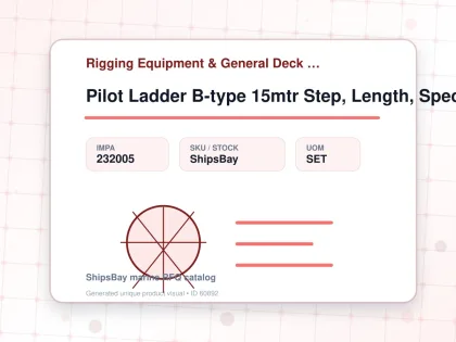 Pilot Ladder B-type 15mtr Step, Length, Specify Total Length - Rigging Equipment & General Deck Items - Additional Items - IMPA 232005 - UOM SET