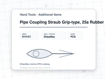 Pipe Coupling Straub Grip-type, 25a Rubber (epdm) Sleeve - Hand Tools - Additional Items - IMPA 614121 - UOM PCS