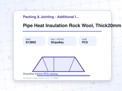 Pipe Heat Insulation Rock Wool, Thick20mm 20a X 1000mm - Packing & Jointing - Additional Items - IMPA 813802 - UOM PCS