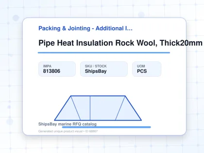 Pipe Heat Insulation Rock Wool, Thick20mm 50a X 1000mm - Packing & Jointing - Additional Items - IMPA 813806 - UOM PCS
