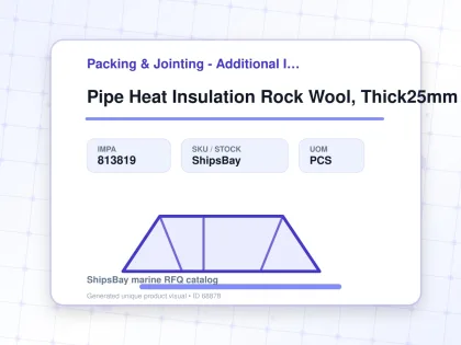 Pipe Heat Insulation Rock Wool, Thick25mm 100a X 1000mm - Packing & Jointing - Additional Items - IMPA 813819 - UOM PCS