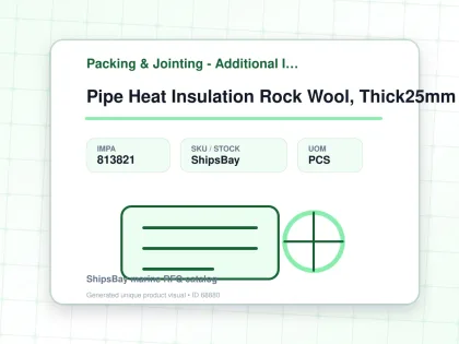 Pipe Heat Insulation Rock Wool, Thick25mm 150a X 1000mm - Packing & Jointing - Additional Items - IMPA 813821 - UOM PCS