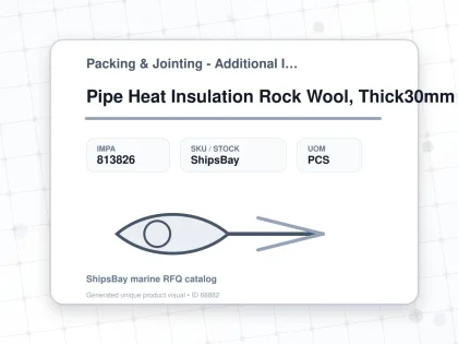Pipe Heat Insulation Rock Wool, Thick30mm 20a X 1000mm - Packing & Jointing - Additional Items - IMPA 813826 - UOM PCS