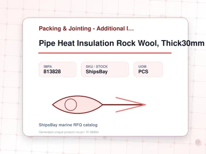 Pipe Heat Insulation Rock Wool, Thick30mm 32a X 1000mm - Packing & Jointing - Additional Items - IMPA 813828 - UOM PCS