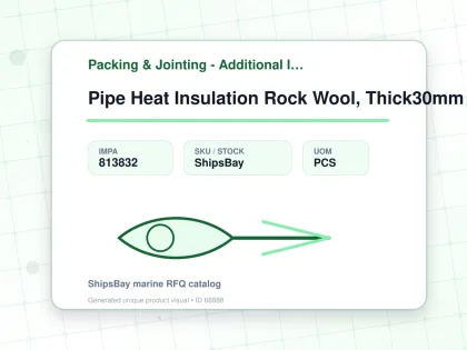Pipe Heat Insulation Rock Wool, Thick30mm 80a X 1000mm - Packing & Jointing - Additional Items - IMPA 813832 - UOM PCS