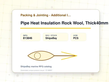 Pipe Heat Insulation Rock Wool, Thick40mm 100a X 1000mm - Packing & Jointing - Additional Items - IMPA 813846 - UOM PCS