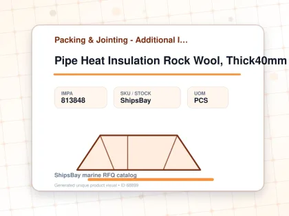 Pipe Heat Insulation Rock Wool, Thick40mm 150a X 1000mm - Packing & Jointing - Additional Items - IMPA 813848 - UOM PCS