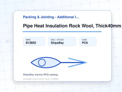 Pipe Heat Insulation Rock Wool, Thick40mm 350a X 1000mm - Packing & Jointing - Additional Items - IMPA 813852 - UOM PCS
