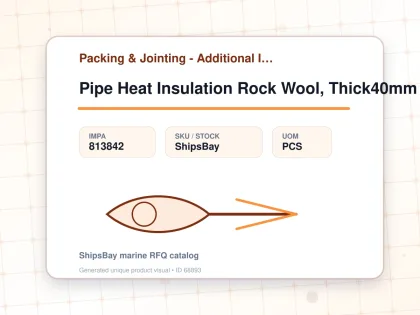 Pipe Heat Insulation Rock Wool, Thick40mm 40a X 1000mm - Packing & Jointing - Additional Items - IMPA 813842 - UOM PCS