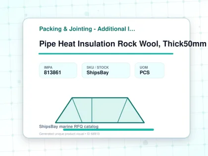 Pipe Heat Insulation Rock Wool, Thick50mm 350a X 1000mm - Packing & Jointing - Additional Items - IMPA 813861 - UOM PCS