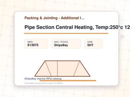 Pipe Section Central Heating, Temp:250°c 121x50mm L:1mtr - Packing & Jointing - Additional Items - IMPA 813975 - UOM SHT