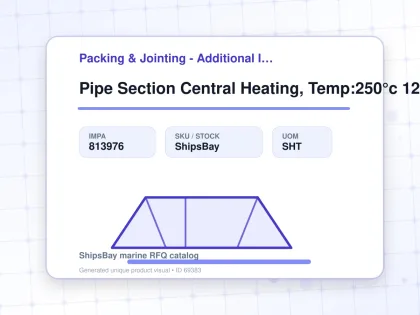 Pipe Section Central Heating, Temp:250°c 127x25mm L:4mtr - Packing & Jointing - Additional Items - IMPA 813976 - UOM SHT